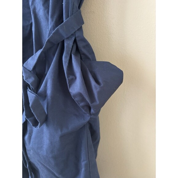 New York & Company Women’s Sleeveless Shirt Dress, Navy, Pleated, Pockets, Sz M - Picture 5 of 6